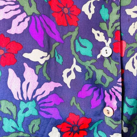 Línea by Louis Dell’Olio floral multi silk blouse estimated size L - Picture 3 of 9